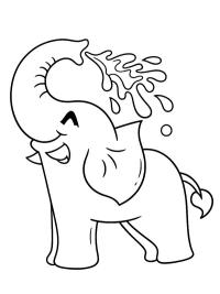 Elefant sprøjter med vand