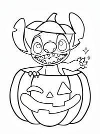 Stitch i et Halloweengræskar
